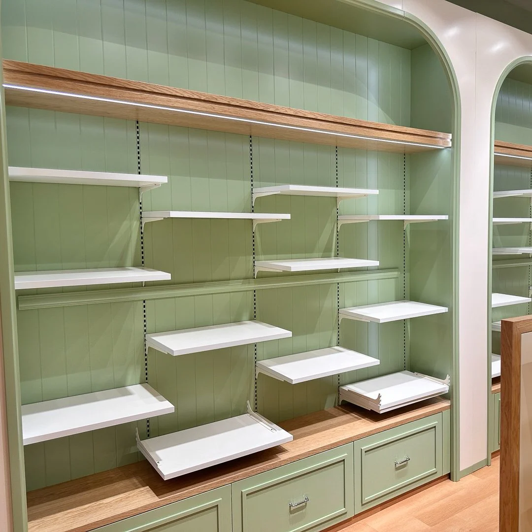 Detailed shelving and shop fit-out interior